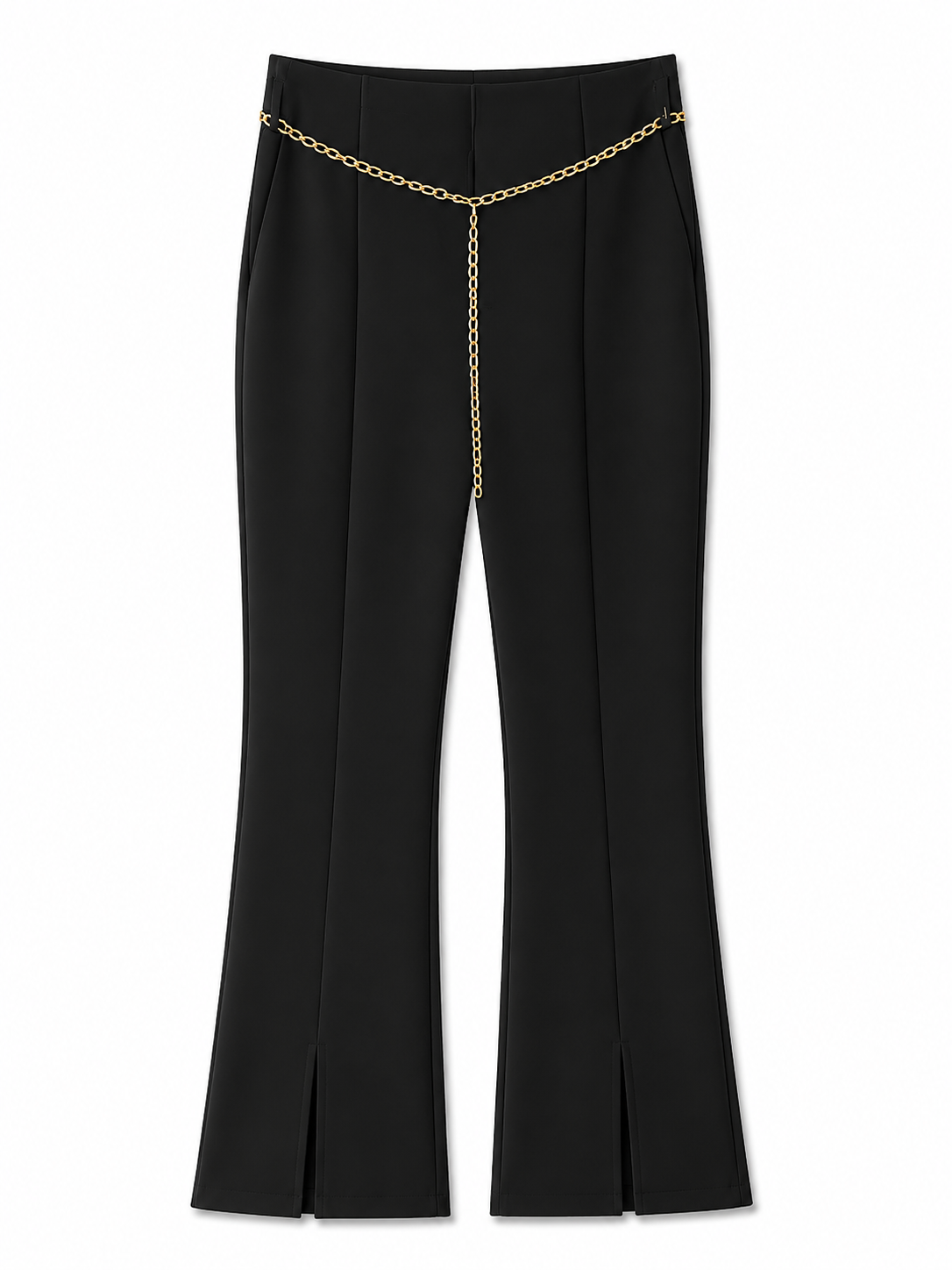 Women’s High Waist Chain Detail Flared Trousers